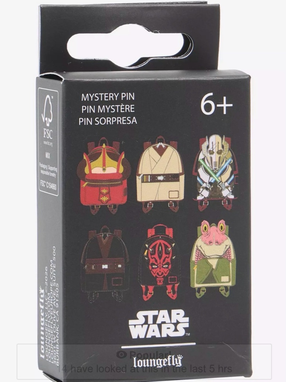 NWOT Loungefly Disney Star Wars Mini Backpack Pin Anakin Skywalker Jedi